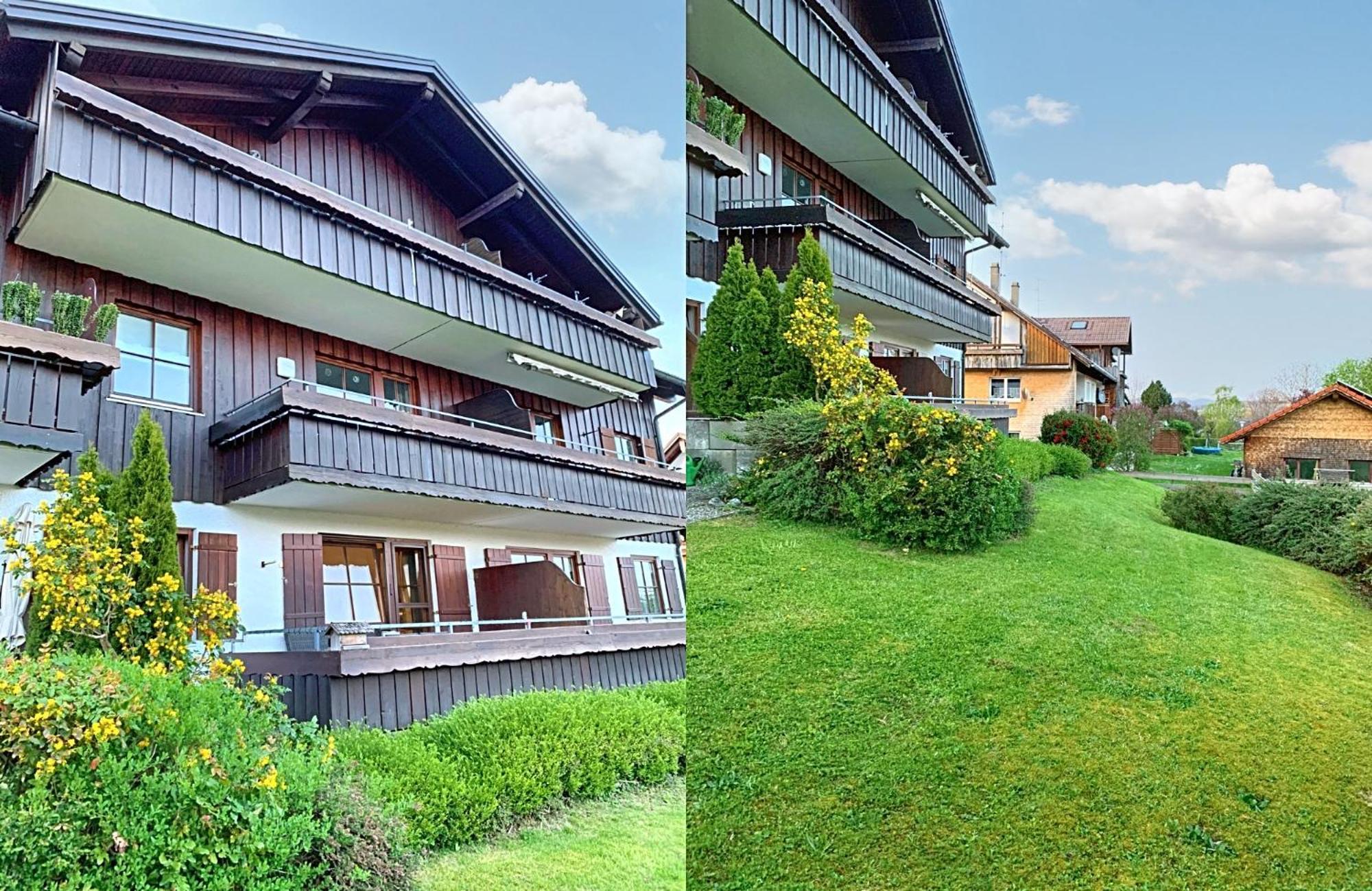 Lindners Hideaways - Bergnest Lodge - Bergblick Fewo 6 Pers Balkon Garten Hund Ski Unterkunft Luftkurort Oberreute Naehe Buchenegger Wasserfaelle Eistobel Bodensee Eksteriør billede